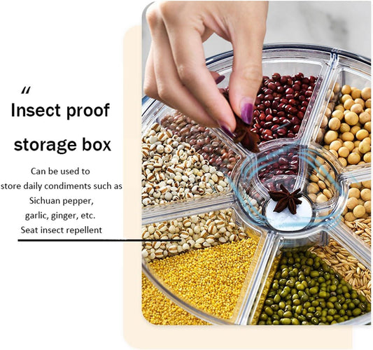 Grid Rotating Food Dispenser -Storage Tank, Cereal Dispenser