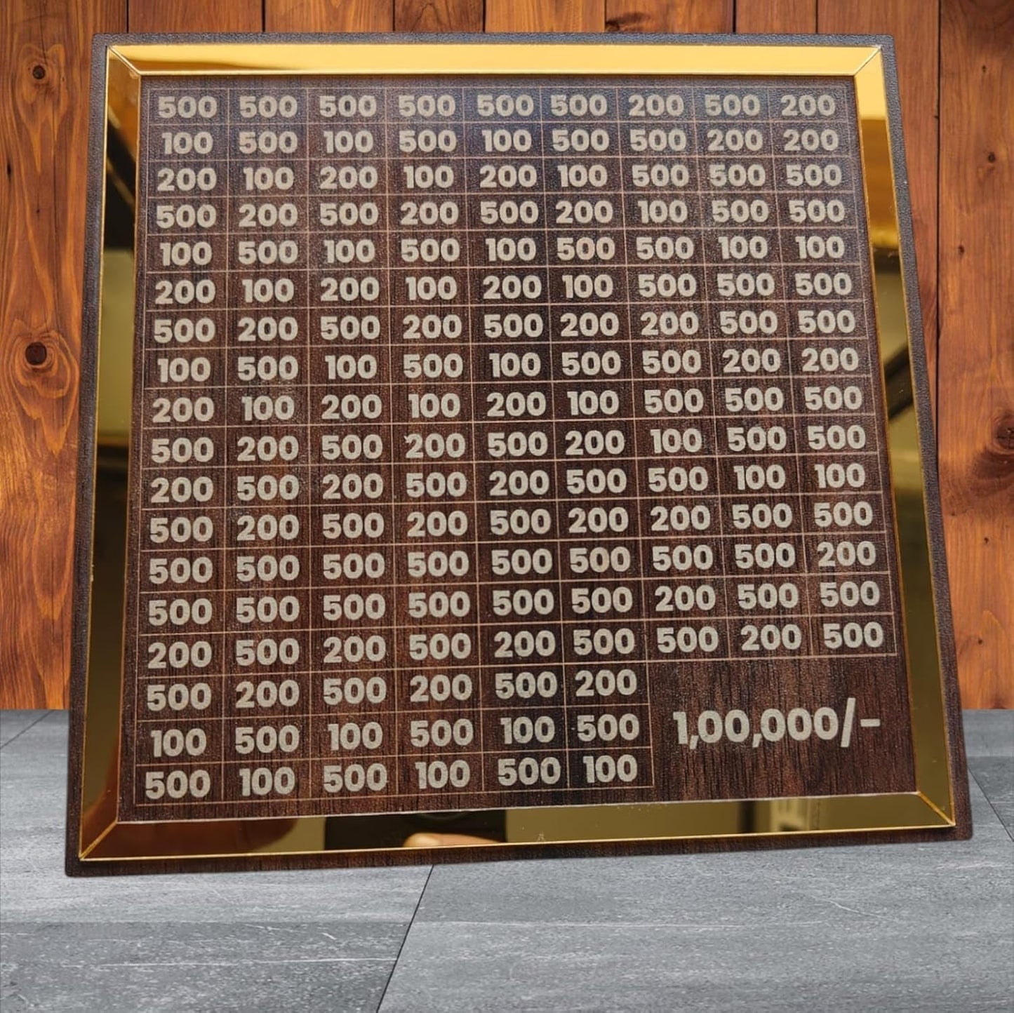 Wooden Money Piggy Bank 1 Lakh Saving Chart