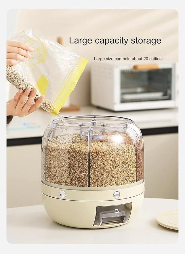 Grid Rotating Food Dispenser -Storage Tank, Cereal Dispenser