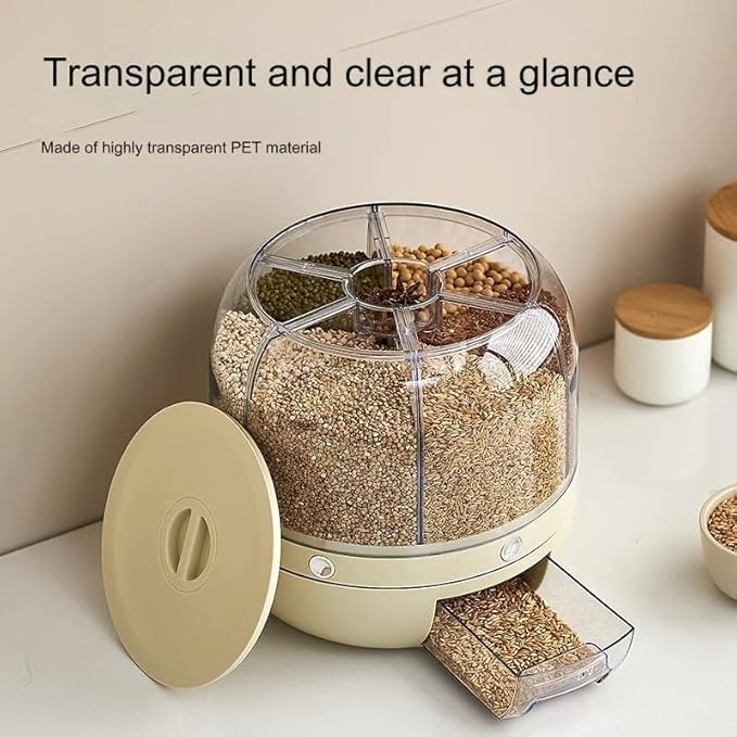 Grid Rotating Food Dispenser -Storage Tank, Cereal Dispenser