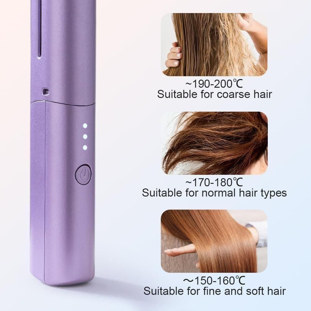Meneflix™ Portable Mini Hair Straightener| Rechargeable Mini Adjustable Hair Straightener