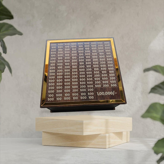 Wooden Money Piggy Bank 1 Lakh Saving Chart